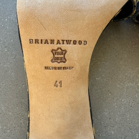 New Designer Brian Atwood Gold/Black Metallic Leopard Slide SZ 41 - Picture 4 of 6